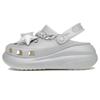 Crush Clog Nine Rounds Glacier Silver Star Decorative Buckle Comfortable and Versatile Beach Hole Shoes Unisex Silver