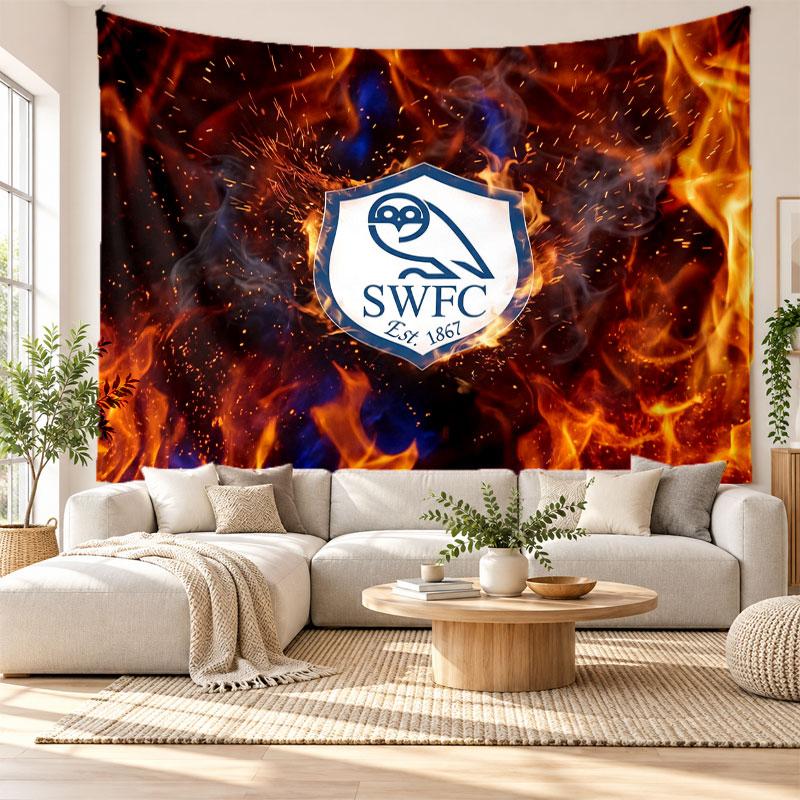 Sheffield Wednesday Football Wall Tapestry, Soft Fabric Wall Hanging, Decorative Backdrop For Bedroom Home Wall Art