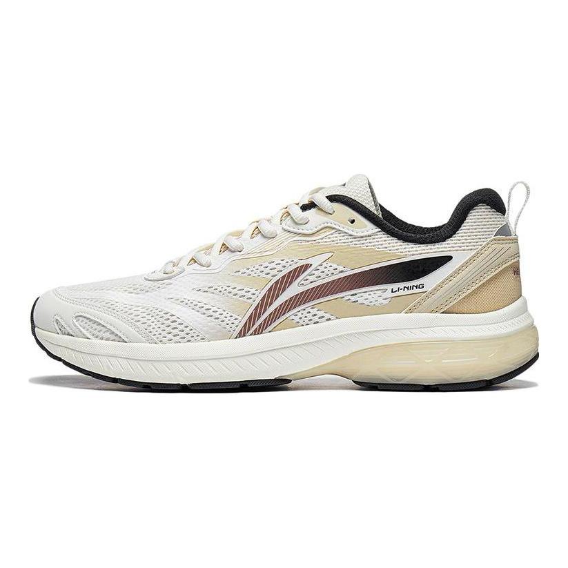 Li Ning Нескользящие износостойкие низкие беговые кроссовки мужские Бело-желтые ARXT011-2