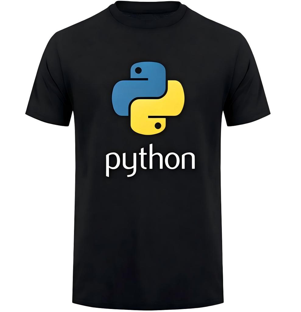Python Programming Logo Black T-Shirt