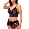 Женские сексуальные кружевные пижамные комплекты, прозрачное нижнее белье