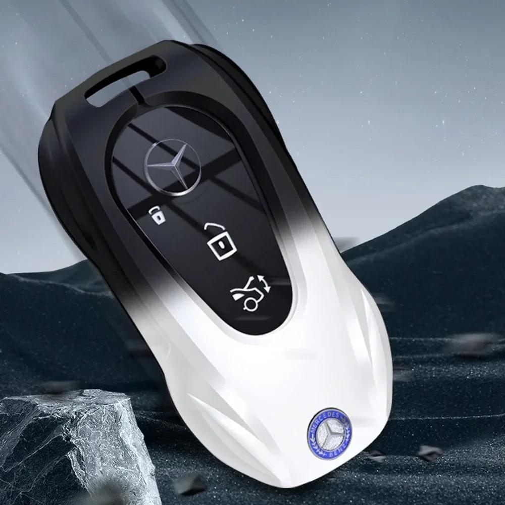 C200 E200 New 2025 For Mercedes Benz Fashion Ziny Alloy Car Key Case Cover Shell for Mercedes Benz AMG A B C E S Class W204 W205