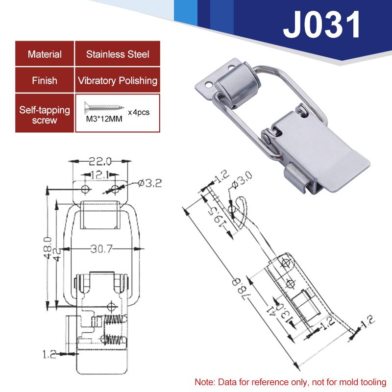 304 Toggle Latches Spring Loaded Clamp Clip Case Box Latch Catch Toggle Tension Lock Lever Clasp Closures Crate Lock Snap 6