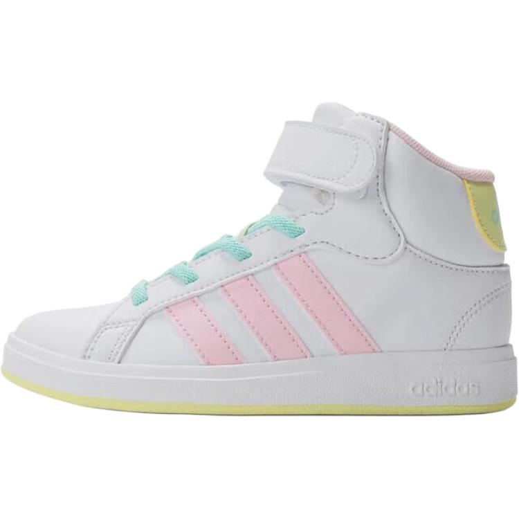 adidas Grand Court Удобные Универсальные Амортизирующие Прочные Полувысокие Тренировочные Кроссовки Детские Тренировочные Кроссовки Белые JR2587