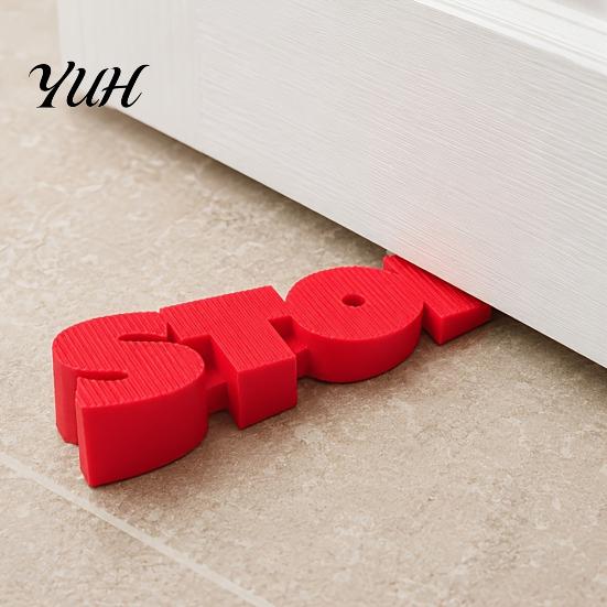 Decorative Door Stopper 3D Printed for Bottom of Door, STOP Letter Non-Slip Stop Anti Slip Catch Wedge Home Office, Heavy Duty Doorstop Bedroom Living