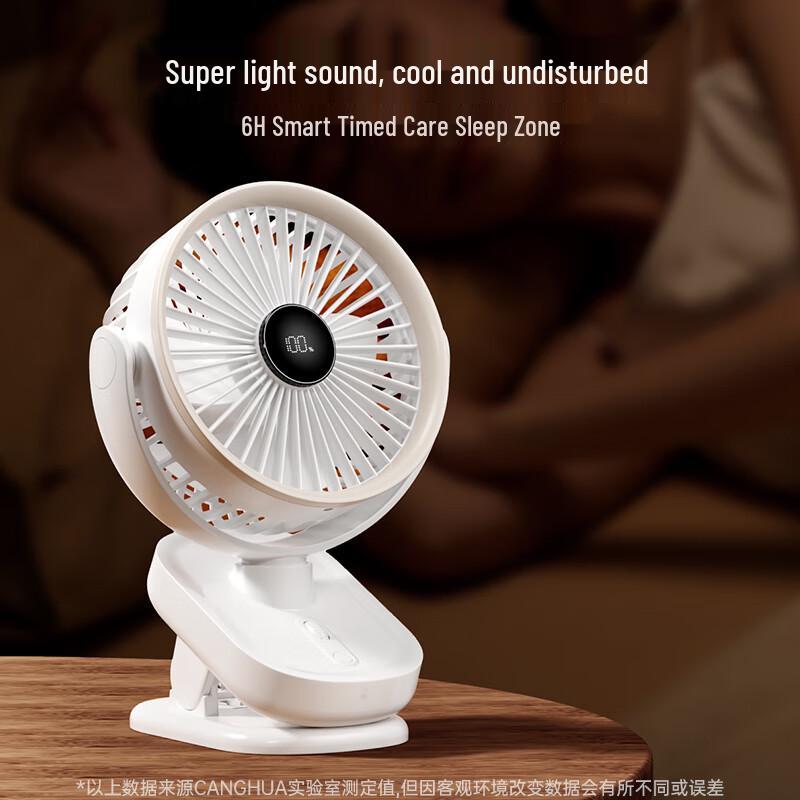 CangHua 3-in-1 Rechargeable USB Auto-Oscillating Desk Fan