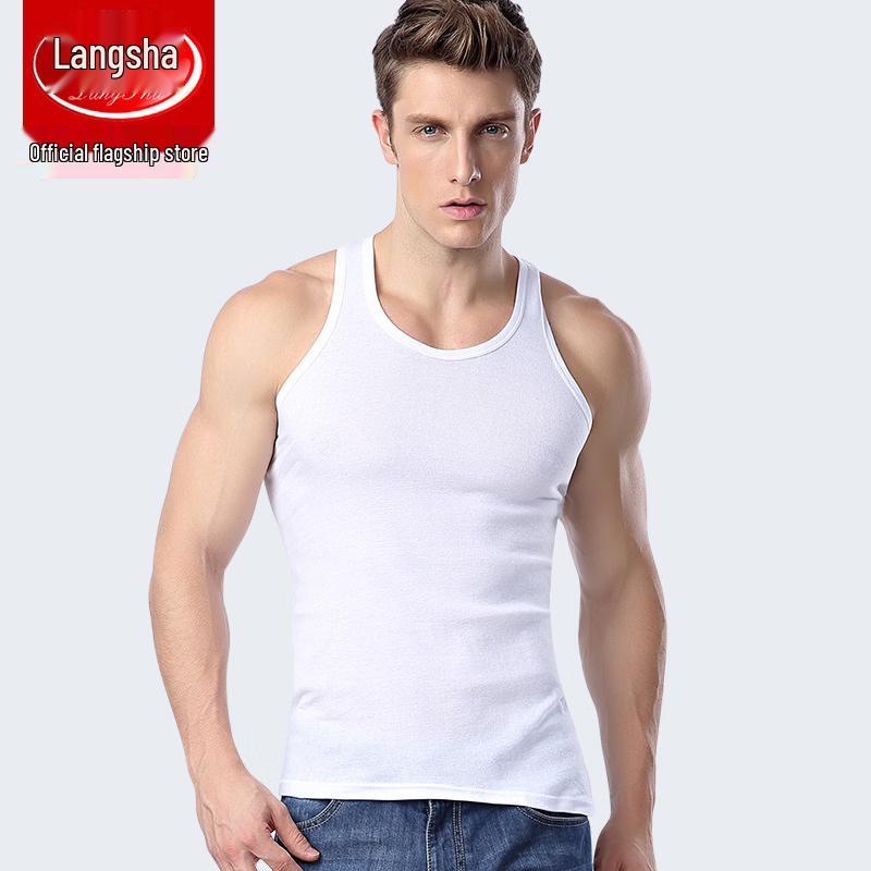 LANGSHA Мужская хлопковая майка для фитнеса