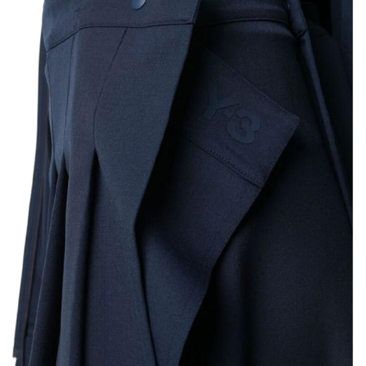 Y-3 FW21 Юбка миди с плиссировкой Женские юбки Темно-синие GV2781