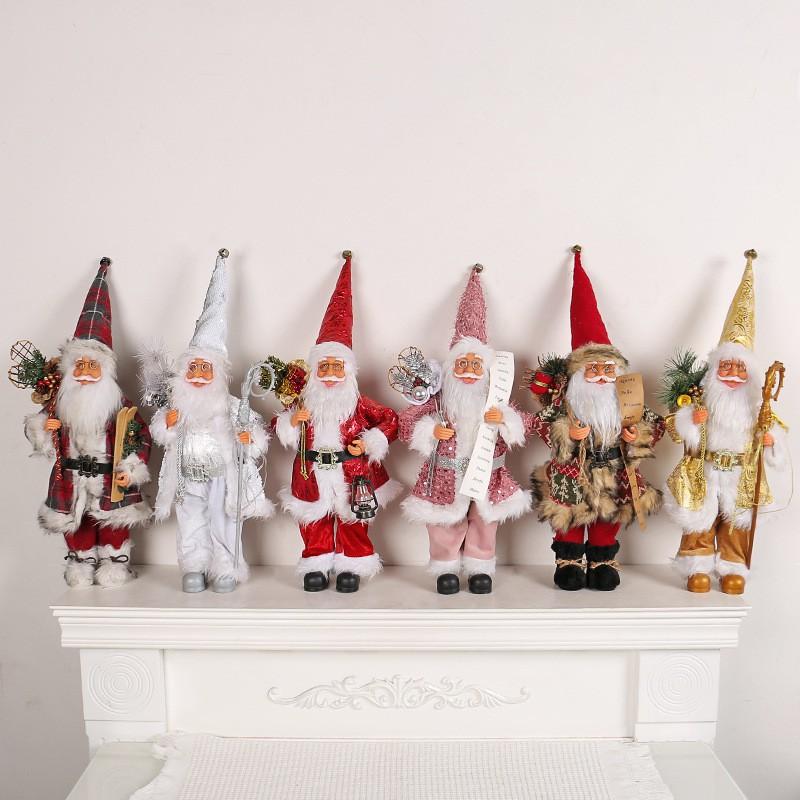 18 Inch Standing Santa Claus Figurine Christmas Decor Holiday Ornament Home Table Mantel