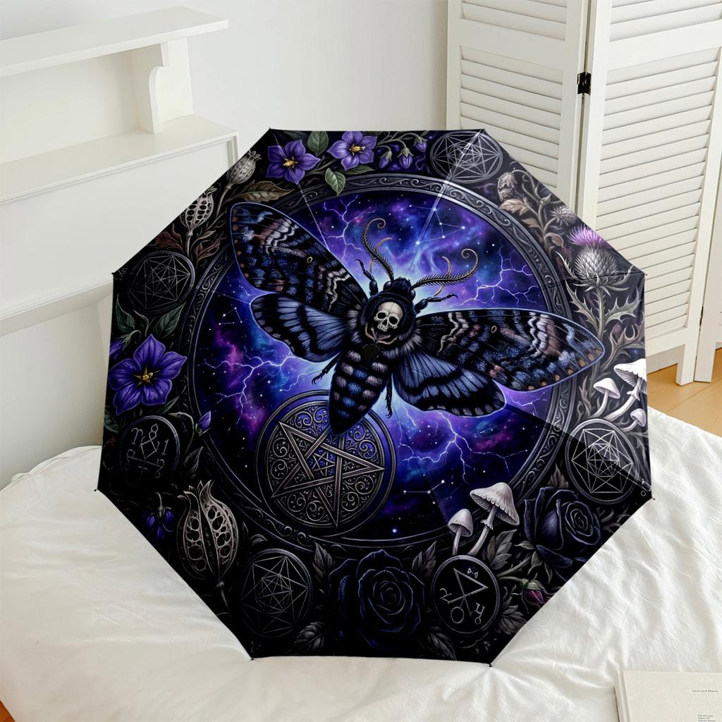 Dark Fantasy Artwork Automatic Folding Umbrella Compact Lightweight For Outdoor Adventures And Festive Giftingt97