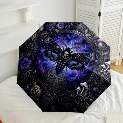 Dark Fantasy Artwork Automatic Folding Umbrella Compact Lightweight For Outdoor Adventures And Festive Giftingt97