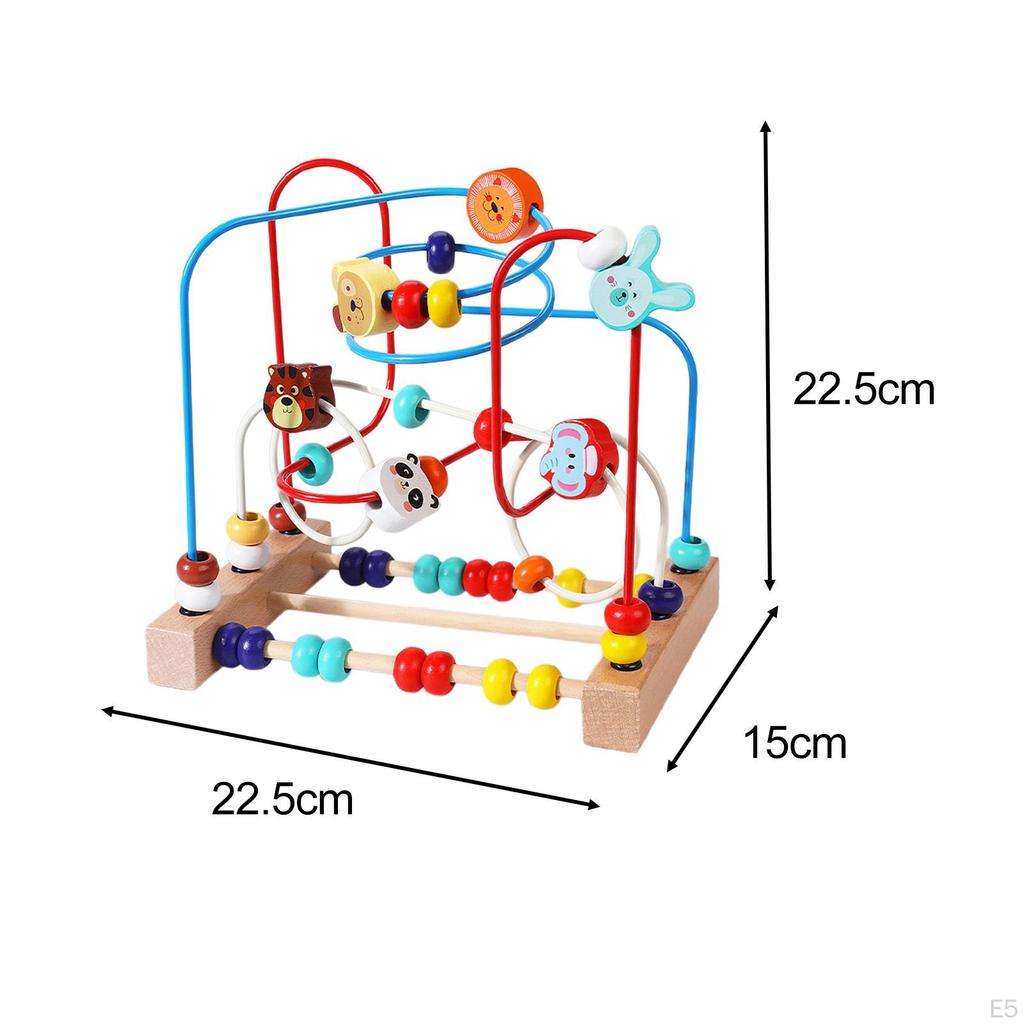 Лабиринт из бусин головоломка игрушка мелкая моторика навыки деревянные образовательные счеты круг для