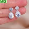 Classic Sliver Color Water Drop Shaped Cubic Zirconia Crystal Earrings For Women Romantic Wedding Jewelry For Brides Bridesmaid