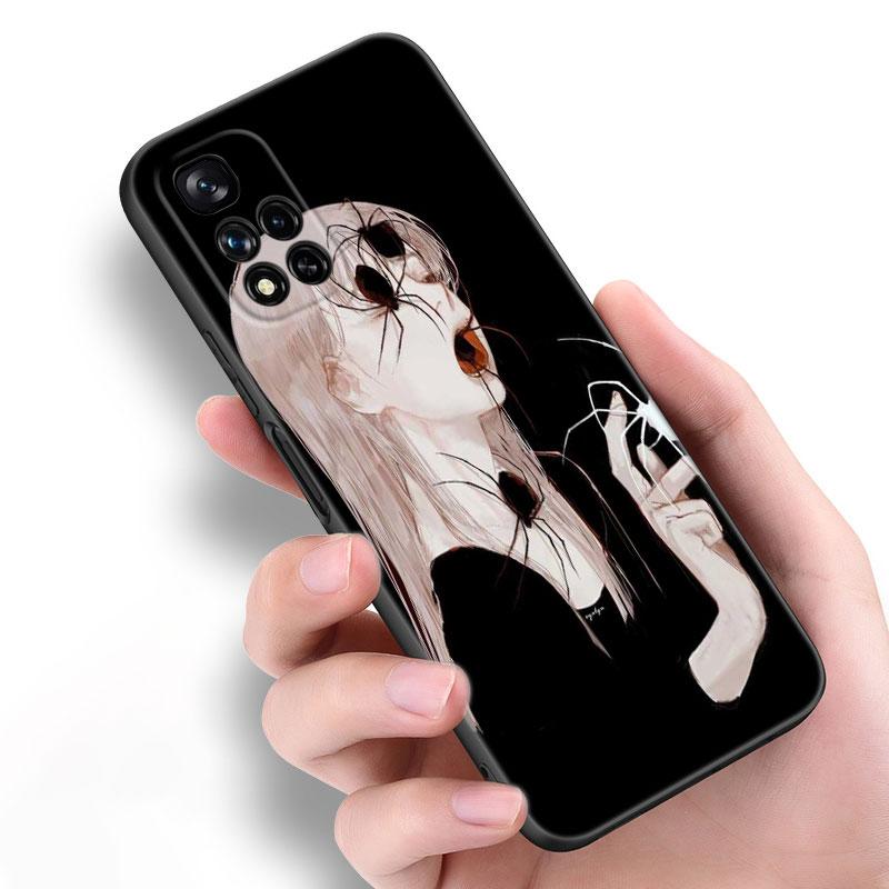 Японский ужас манга черный силиконовый чехол для телефона для Xiaomi POCO X3 X4 NFC F5 M3 M4 M6 X5 X6 Pro F3 F4 GT 5G C55 C65 M5