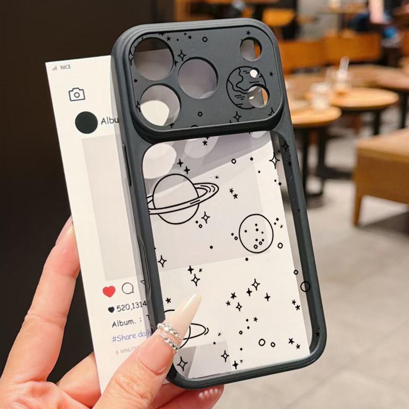 Креативный чехол с принтом астронавта для iPhone 17 Pro Max Для iPhone 16 15 14 13 Pro Max Роскошный гибридный TPU+PC Прозрачная задняя жесткая крышка