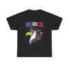 America Freedom Tshirt Rock Bald Eagle Metal USA Unisex Heavy Cotton Tee