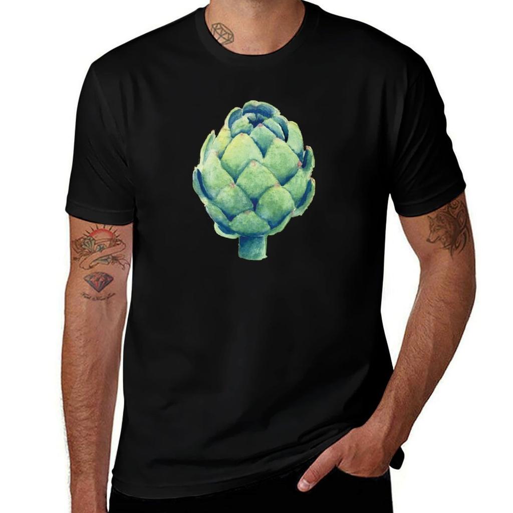 Artichoke in watercolor T-Shirt Fitness Quick Dry Short Sleeve Top