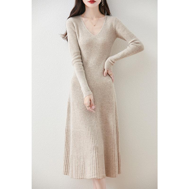Женское кашемировое платье Qinghe кашемир 30% кашемир 70% шерсть осенне-зимняя кашемировая юбка мягкая и теплая