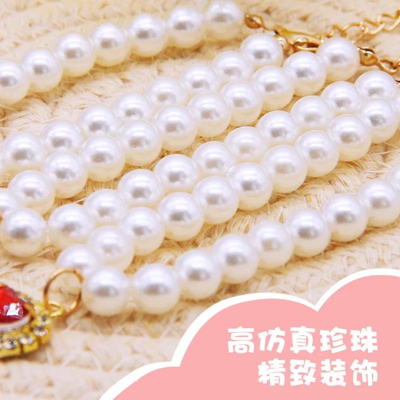 Pet Pearl Collar Dog Prinss Neckla Cat Jewelry Cute Collar Puppy Acssories Dog Kitten Chain Chihuahua Wedding Jewelry Gift
