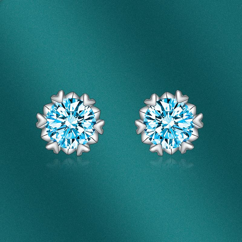 BELLA BOX Роскошные женские серьги-гвоздики со снежинкой и цирконием, подарок для свадьбы и помолвки