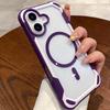 Двухцветный магнитный чехол для iPhone 17, подходит для Apple 16 Pro, Защита от падений, Совместим с iPhone 12, 13, 14, 15, Прозрачный дизайн.