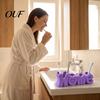 Minimalist Bathroom Decor HOME Toothbrush Holder, Compact 4-Compartment Organizer, Modern Style Organizer Durable Plastic Stand for Electric