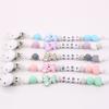 1 Pc Soother Chew Chain Pacifier Clip Holder Silicone Nipple Letters DIY Round Beads Cute Baby
