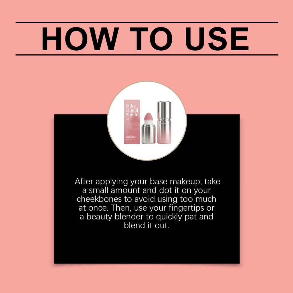 Pink Silky Liquid Blush, Smooth Skin-Fit Natural Vivid Daily Pretty Makeup