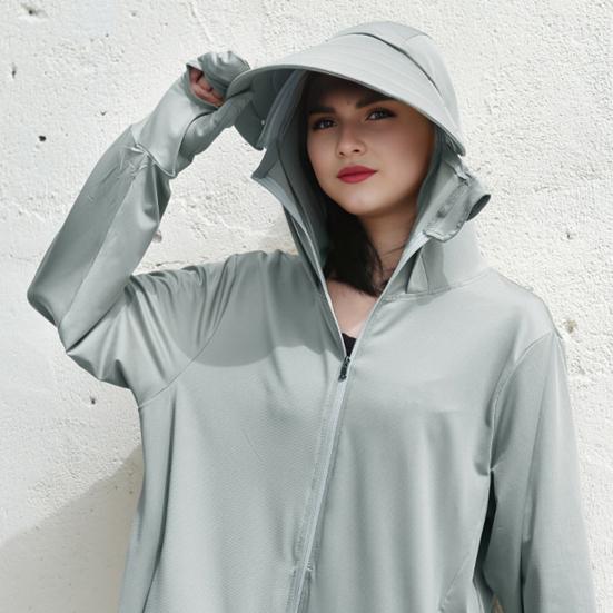 Женская толстовка с капюшоном и защитой от солнца UPF 50+, на молнии, с длинными рукавами и перчатками для пеших походов, велоспорта, альпинизма, активного отдыха