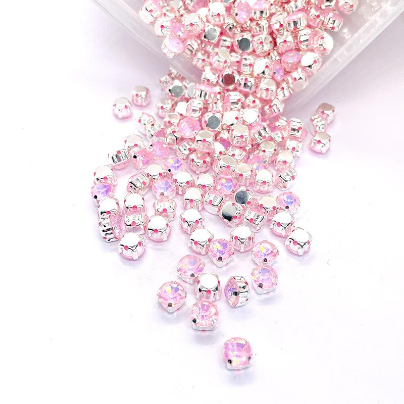 Glass Four Claw Single Claw Drill Mocha Protein Hand-sewn Rhinestone Handmade DIY Wedding Shoes Bags Apparel Accessories Rhinestone Sew On Beads