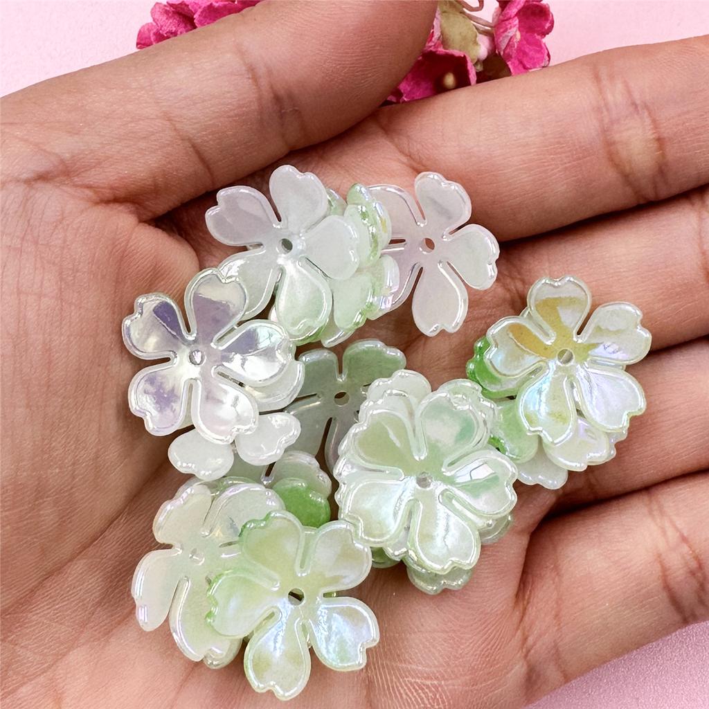 Creative 20Pcs DIY Findings Beading Neclace Bracelet Loose Beads Acrylic Colorful Flowers Handcrafted for Jewelry Making