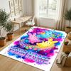 Easter Bunny Theme Crystal Velvet Rug Personalized Custom Name Text Soft Floor Mat Home Decor