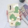Чехол для телефона Vivo Y91C Y02S Y11 Y12 Y33 Y16 Y20 Y31 Y22 Y35 Y33S Y51, защитный жидкий защитный чехол с милым динозавром, мягкие силиконовые чехлы для бампера Vivo