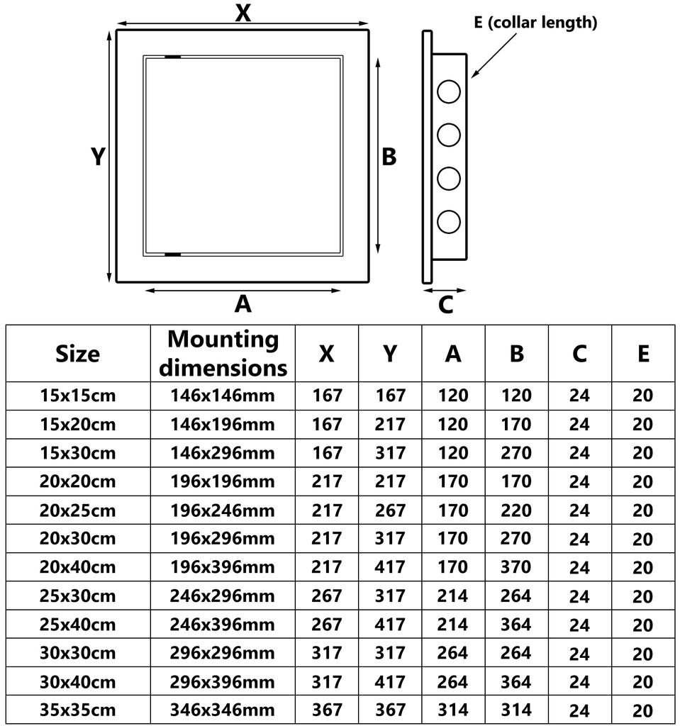 Black Inspection Door 150X150 Mm
