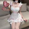 Ladies' Sexy Lingerie Sexy Pink Cow Suit Hollowed Out Maid Bunny Girl Uniform Role-playing Seductive Pure Desire Nightgown