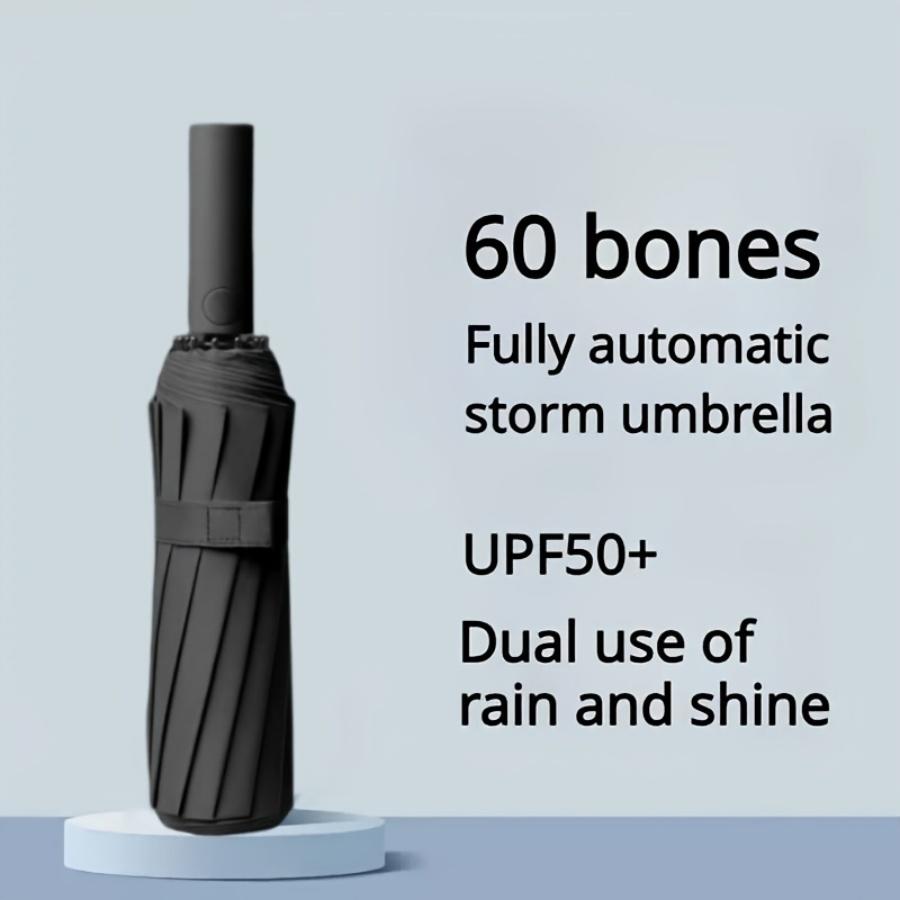 60 Ribs Automatic Umbrella Sun Shade Umbrella Large Compact Umbrella For Rain And Uv Protection Sun Shade Umbrella Travel 1Pc