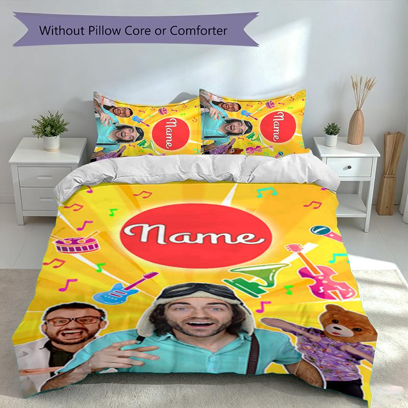 3pcs Custom Name Danny Go Set,Includes 1 Duvet Cover and 2 Pillowcases,All-season Bedroom Decor