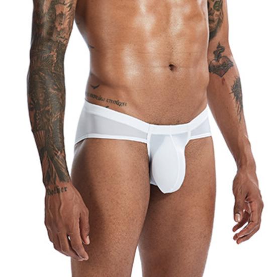 Men Briefs U Convex No Constraint Low Waist 3D Soft Breathable Anti-septic Solif Color Soft Elastic Waist Men Underpants Underwear