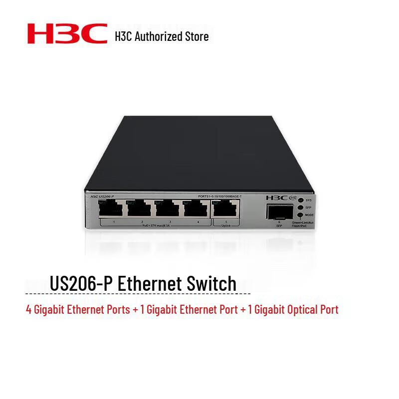 H3C US206-P 6-Port Gigabit Web-Managed PoE Switch