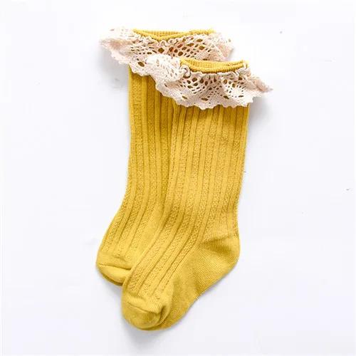 Носки для маленьких девочек, весенне-осенние полосатые кружевные детские длинные носки принцессы, повседневные спортивные носки для детей от 0 до 5 лет