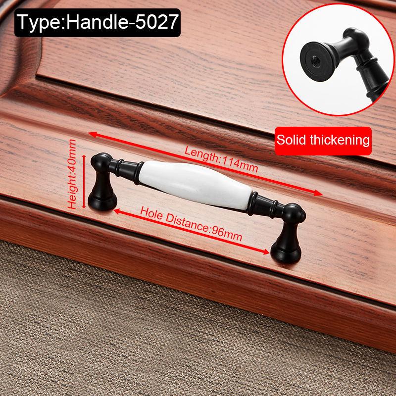 Black White Ceramic Cabinet Handles Zinc Alloy European Cabinet Pulls Drawer Knobs Wardrobe Door Handle Furniture Handle