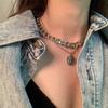 Vintage Multi-layer Coin Pendant Choker Necklace For Women Gold Silver Color Fashion Chunky Chain Necklaces Jewelry