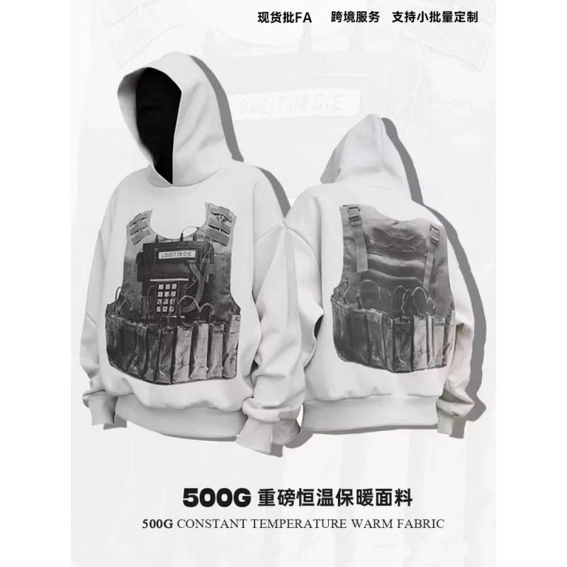Printed Hoodie Men Women Loose Fit Long Sleeve Casual Streetwear Top