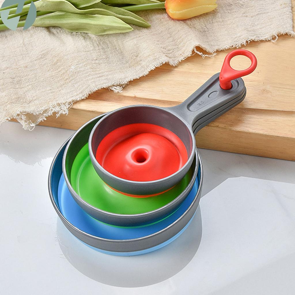 3 шт. Набор маленьких воронок, многоцелевые силиконовые складные пищевые воронки с широким горлом для использования на кухне