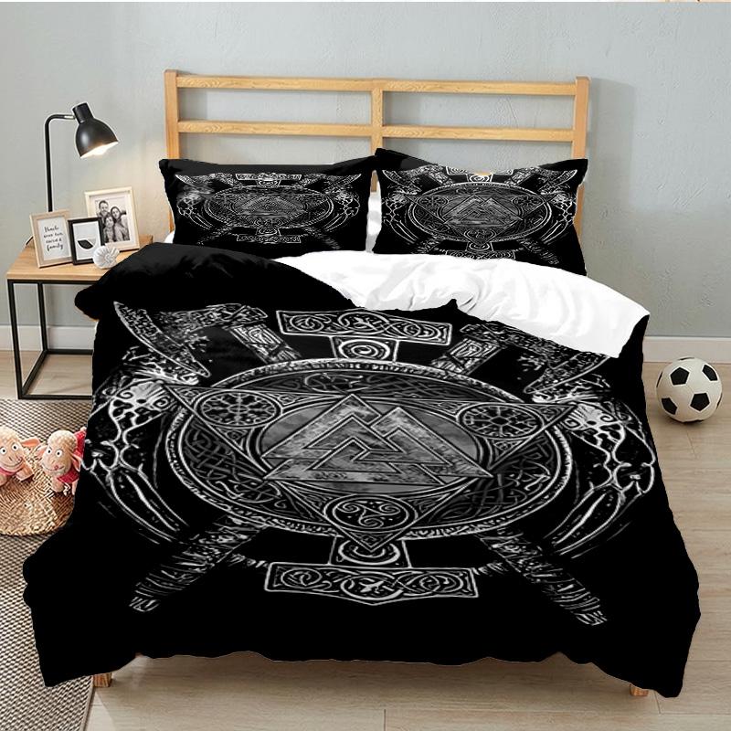 Viking Ship At Sea 3PCS Bedding set,Ideal for 1pc Duvet Cover And 2pcs Pillowcases Perfect for Fan gift,Ideal for Bedroom, Dormitory