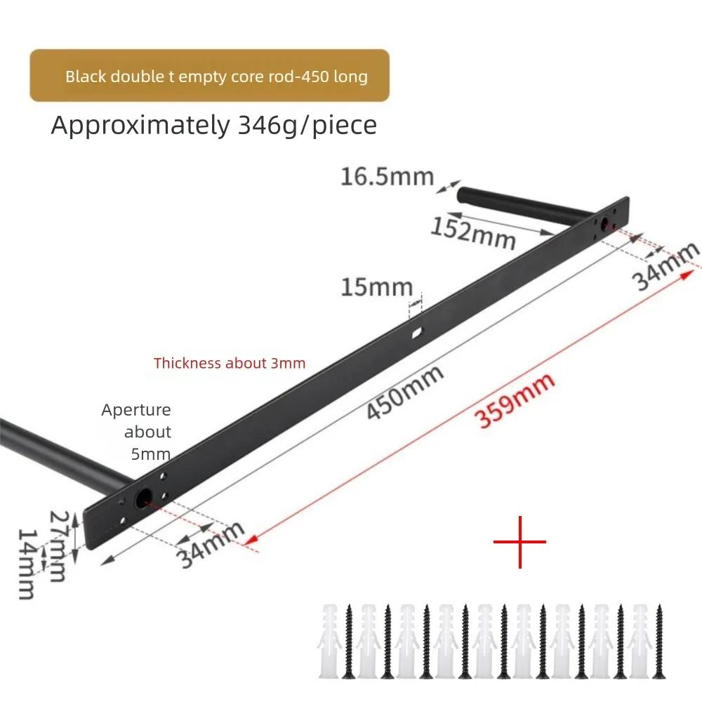 Усиленный двойной Т-образный кронштейн для полки, плавающий, невидимый, кронштейны поддержки, железный, для тяжелой поддержки, несущий стержень