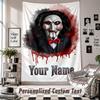 Custom Tapestry Wall Hanging, Saw Billy the Puppet Personalized Name Text Home Wall Decor
