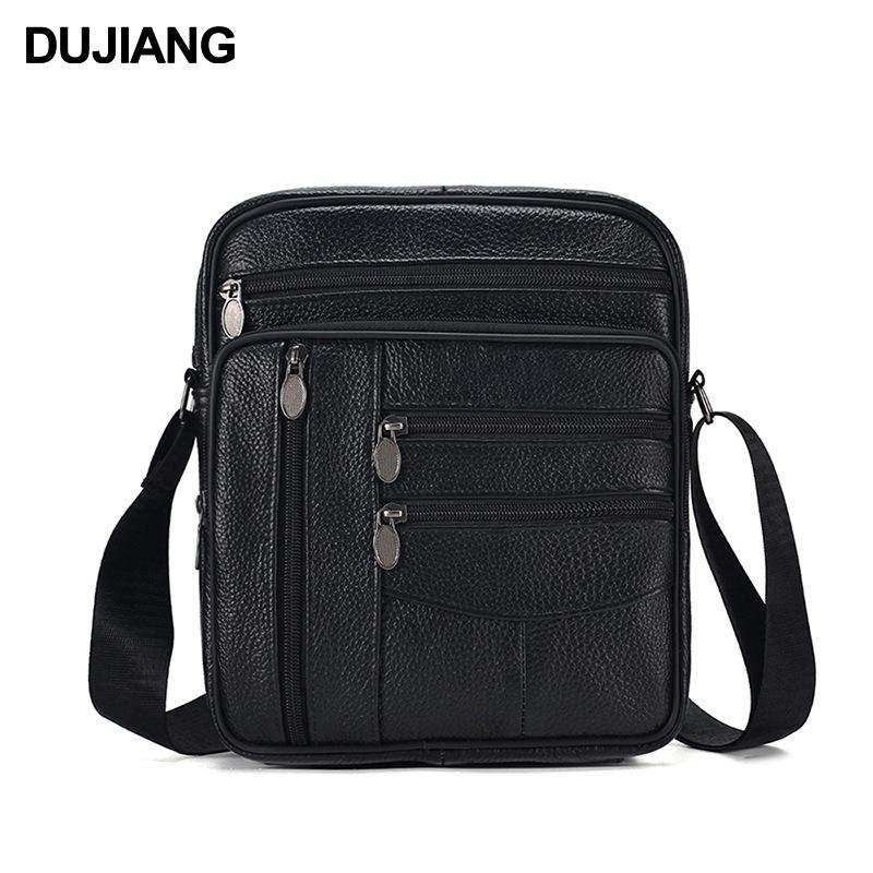 Мужская вертикальная сумка кроссбоди из натуральной кожи - Большая вместимость, Коровья кожа высшего слоя, Повседневная уличная наплечная сумка