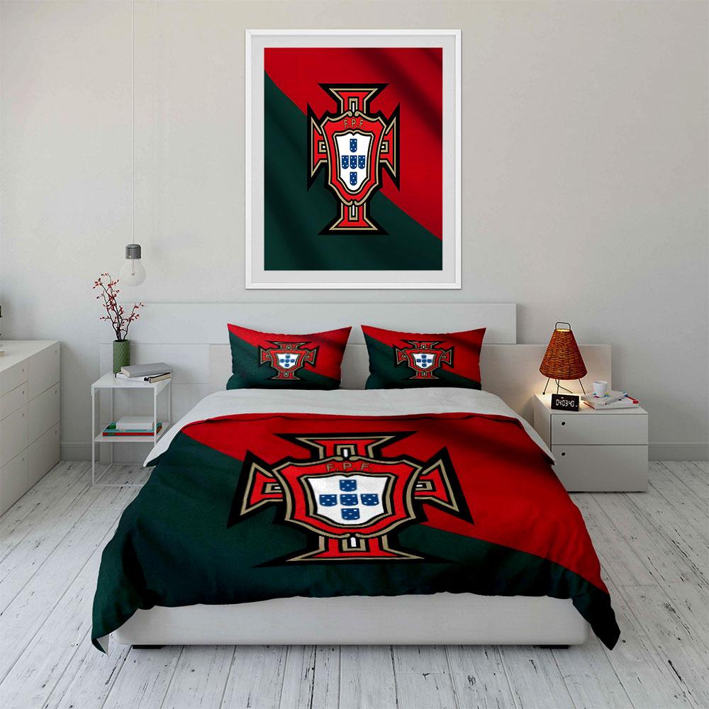 Portugal FPF crest design. Bedding sets Duvet cover sets Duvet covers Pillowcases(1 * Duvet Cover 2 * Pillowcases, without duvet insert)