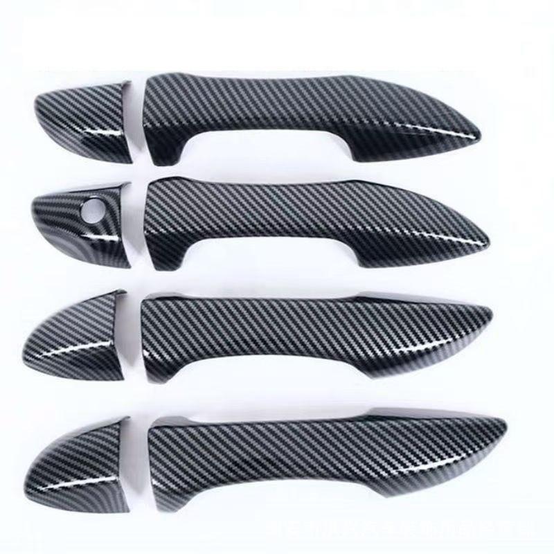 For LHD RHD Toyota Corolla 2014-2018 Car Carbon Style Black Exterior Door Handle Moulding Cover Trim Vehicle Accessories Decor